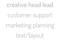 creative head lead customer support marketing planning text/layout